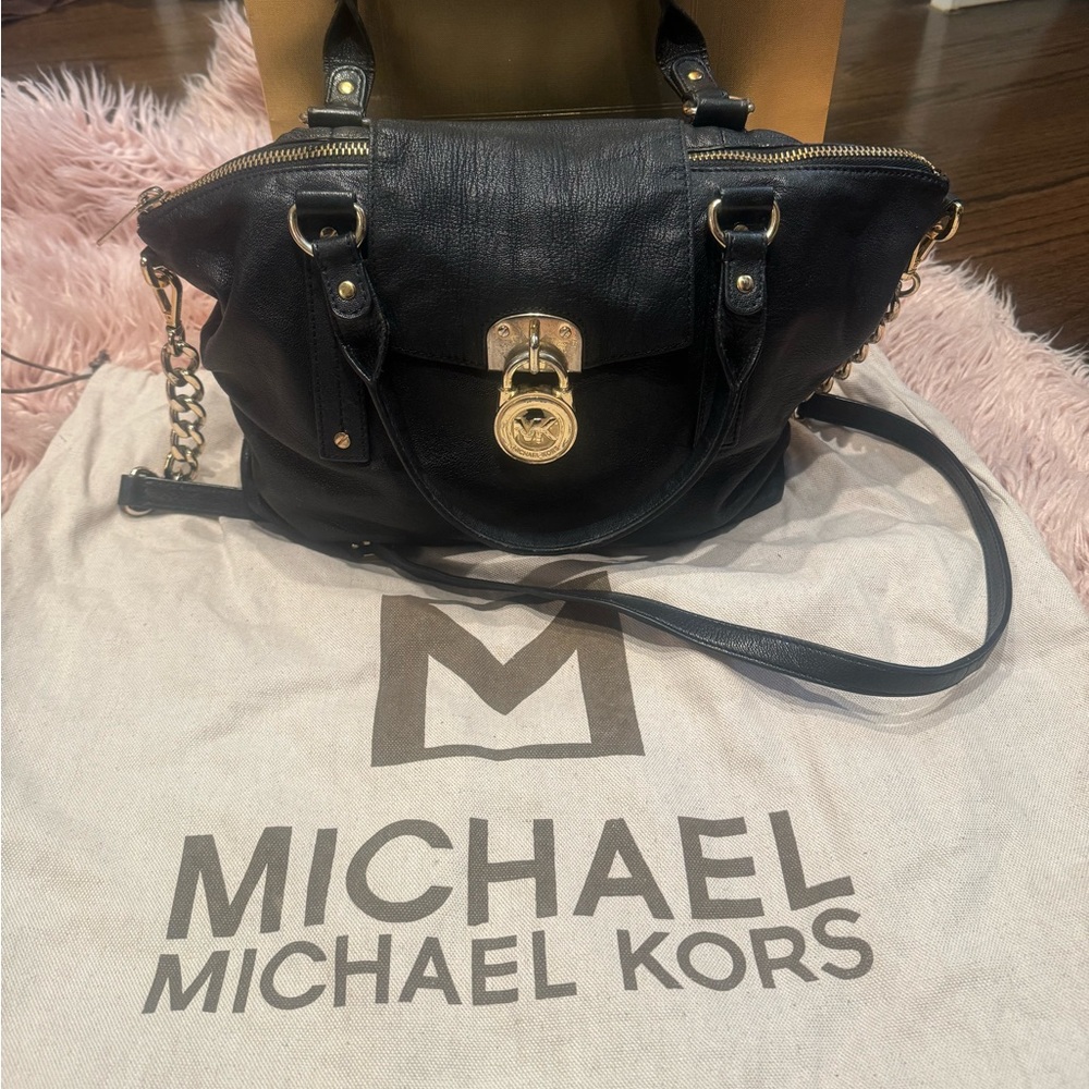 Michael Kors Black Leather Satchel